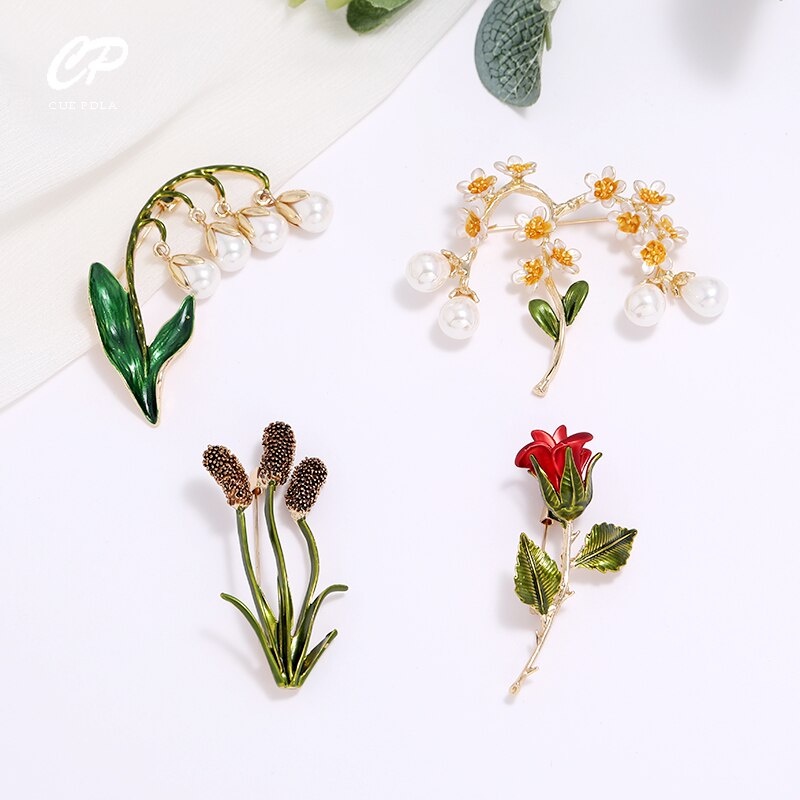 Ghim Cài Áo Hình Hoa Đính Ngọc Trai Nhân Tạo Thời Trang Cho Nữ