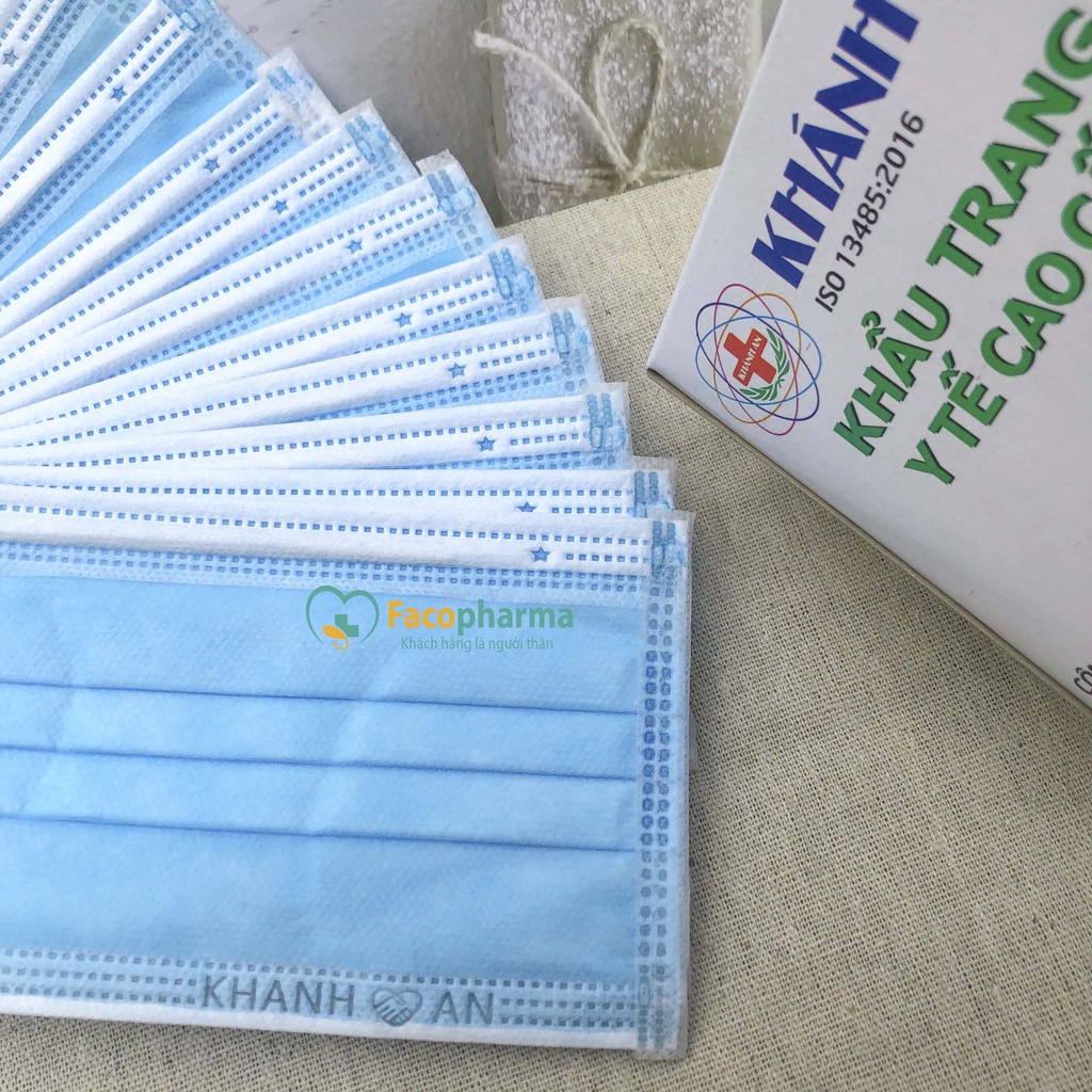 Khẩu trang y tế 4 lớp kháng khuẩn cao cấp Hộp 50 cái Khánh An