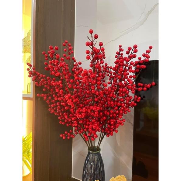 Cherry cành cao - đào đông - lựu phú quý- hoa lụa trang trí