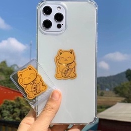 Miếng dán Mèo Thần Tài vẫy tay, mạ vàng, trang trí ốp lưng điện thoại ý nghĩa chiêu tài, hút lộc,may mắn,bình an giá rẻ