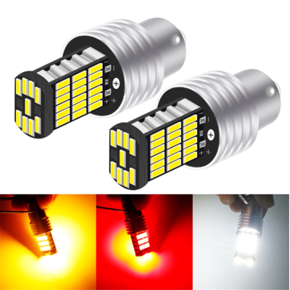 T15 T20 1156 BA15S P21W W16W 45SMD 4014 LED CANBUS KHÔNG LỖI Đèn hậu ô tô Đèn phanh dự phòng Đèn lùi màu trắng Vàng 12V