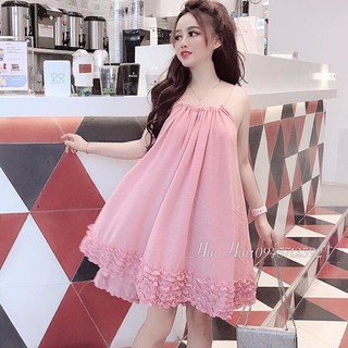 Đầm 2 Dây Voan Nhúng Bèo