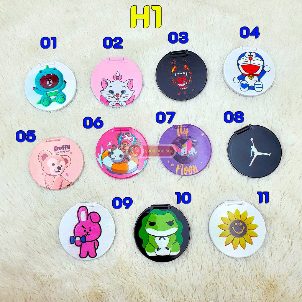 IRing gương cầm tay, dán lưng điện thoại có sẵn keo 2 mặt 3M