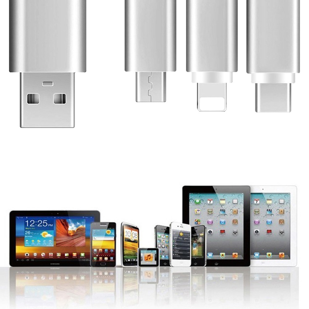 Dây Cáp Sạc 3 Trong 1 Đa Năng Cho Iphone Android Và Huawei 1.2m