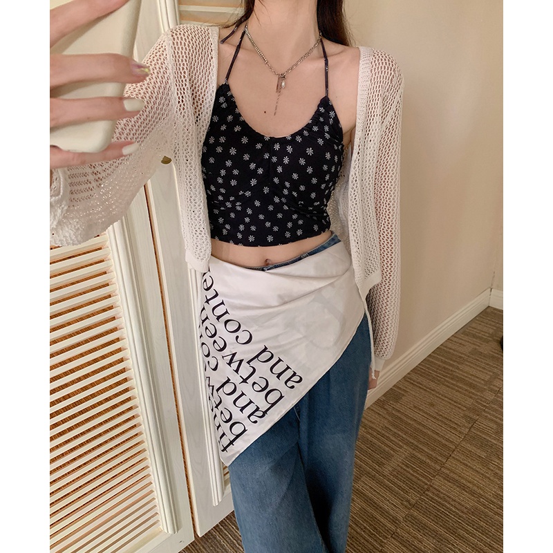 Áo Cổ Yếm Màu Đen/ Áo Khoác HUANG YOYO Phong Cách Hàn Quốc Thời Trang Cho Nữ