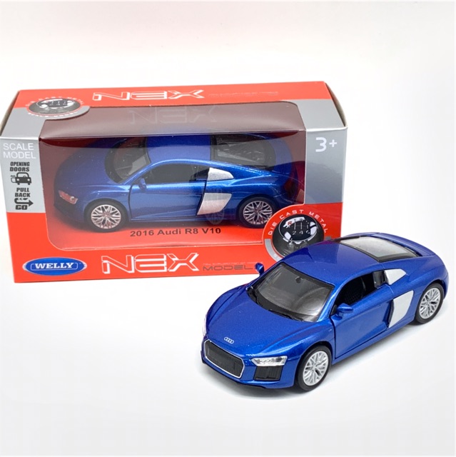 Xe Mô Hình Audi R8 V10 2016 1:34 Welly ( Xanh )