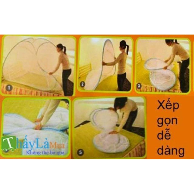 (giá hủy diệt) Mùng chụp tự bung hàng việt nam không đáy 2m2_1m8_1m6