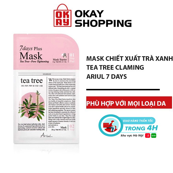 Mặt nạ 2 bước Ariul 7 Days Plus Mask Tea Tree 20g