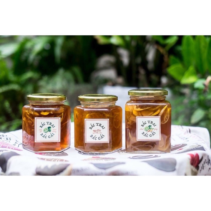 Hũ thuỷ tinh lục giác đựng mứt, ngũ cốc, mật ong
