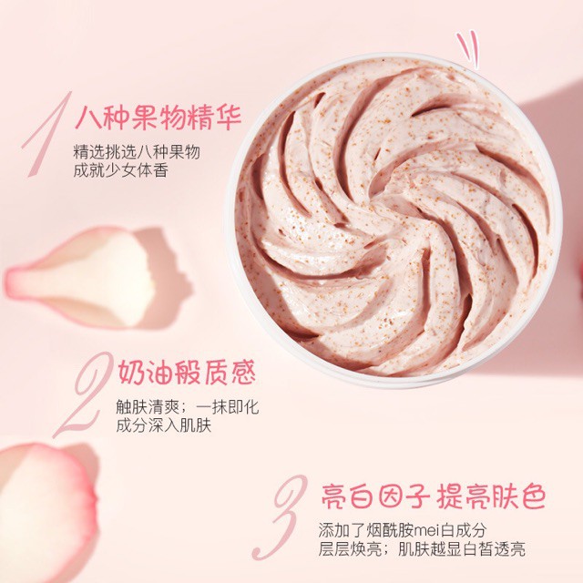 Tẩy Tế Bào Chết Body PEACH Đào Cải Thiện Da Viêm Lông Giúp Da Trắng Sáng Mịn 200gr | BigBuy360 - bigbuy360.vn
