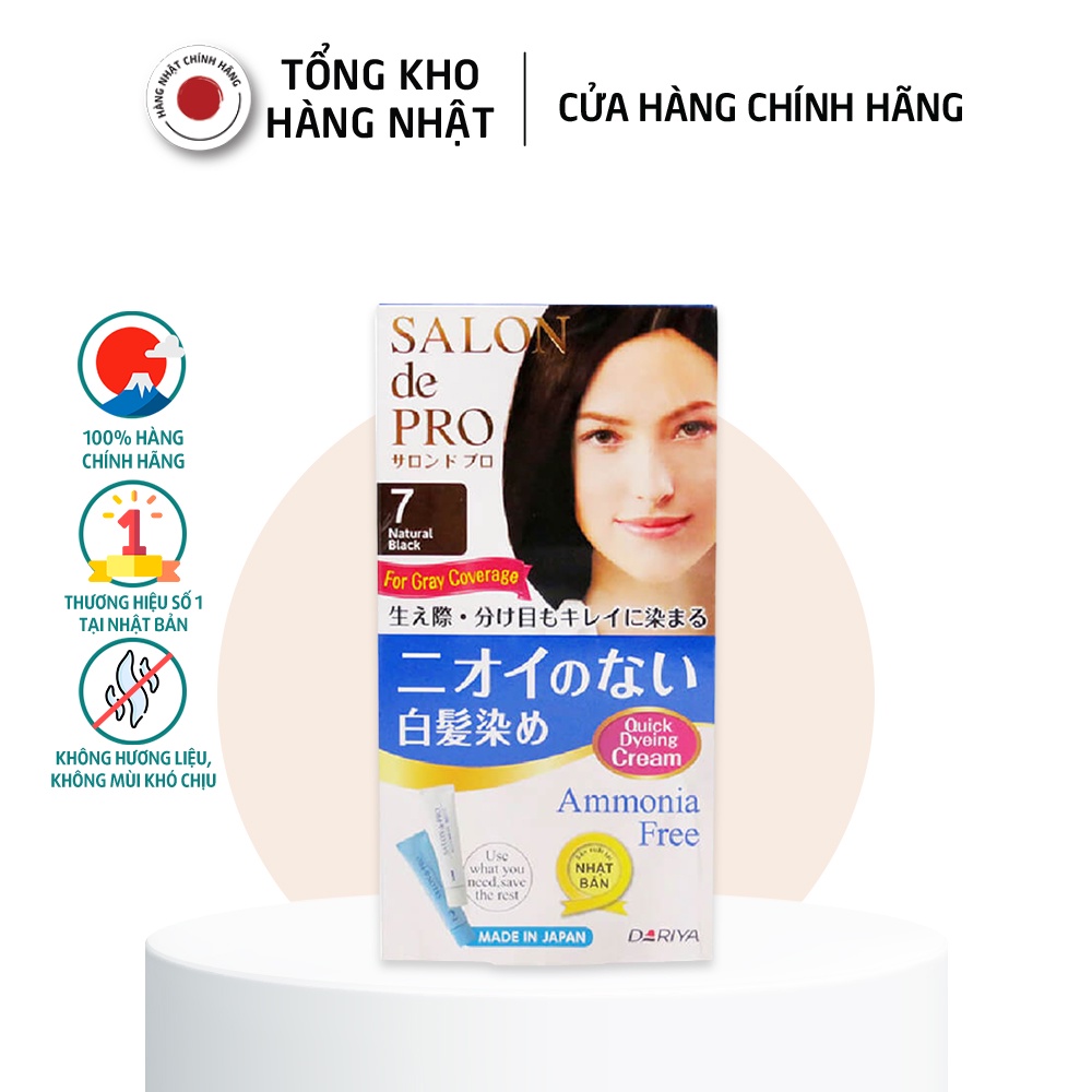 Kem nhuộm tóc nữ phủ bạc Nhật Bản Salon de Pro 7 (màu đen tự nhiên)