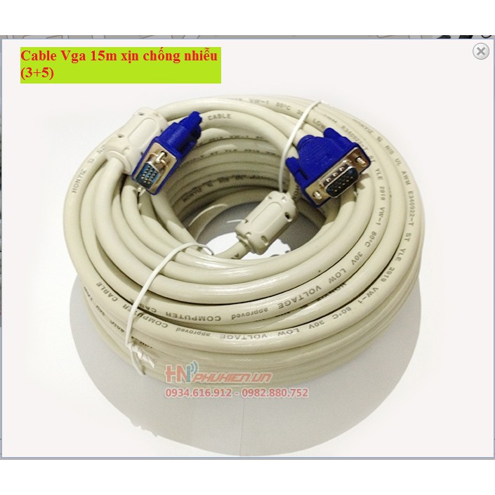 Cable Vga 15m xịn chống nhiễu (3+5)