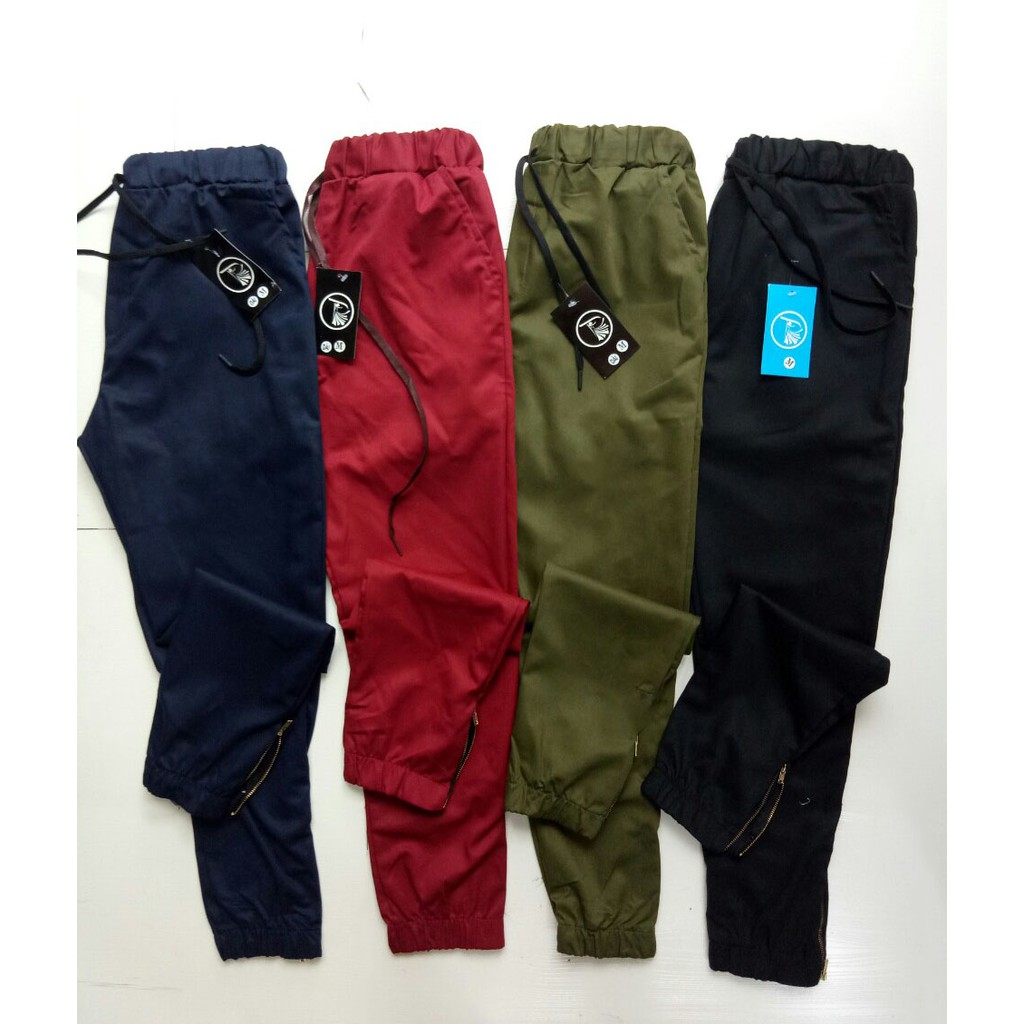 Quần jogger lưng thun bo chân có zip