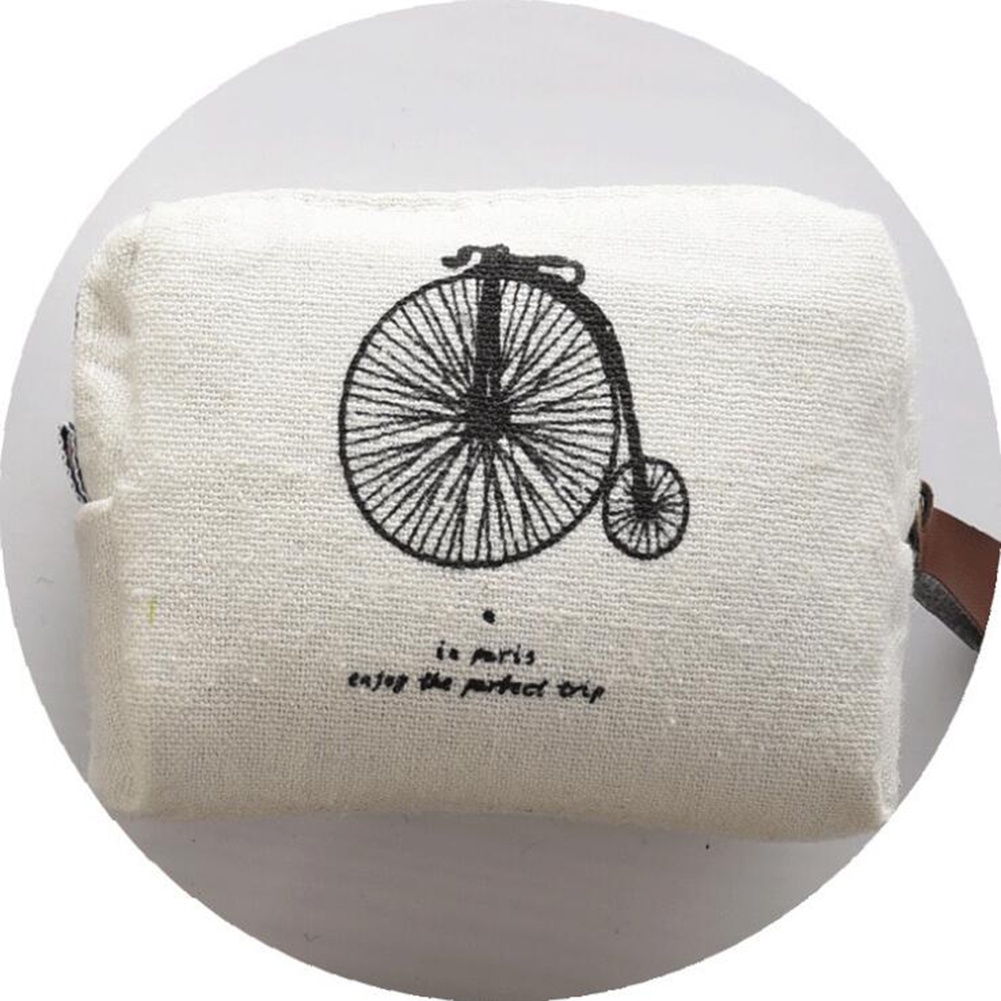Ví Đựng Tiền Xu Dáng Vuông Nhỏ Vải Canvas Có Khóa Kéo