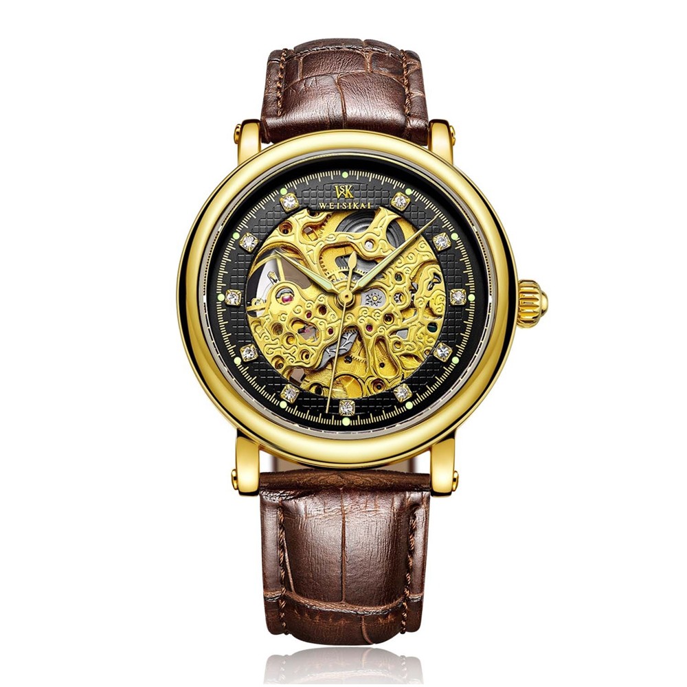 Đồng hồ cơ nam WEISIKAI dây da lộ máy chính hãng | BigBuy360 - bigbuy360.vn
