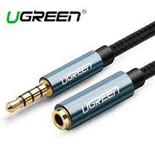 Cáp Audio 3.5mm 3 nấc nối dài 2M Cao Cấp Ugreen 40675 Chính hãng AV118 màu đen, dây bọc dù