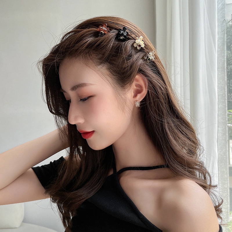 Kẹp Tóc Hình Hoa Đính Đá Thời Trang Hàn Quốc Cho Nữ