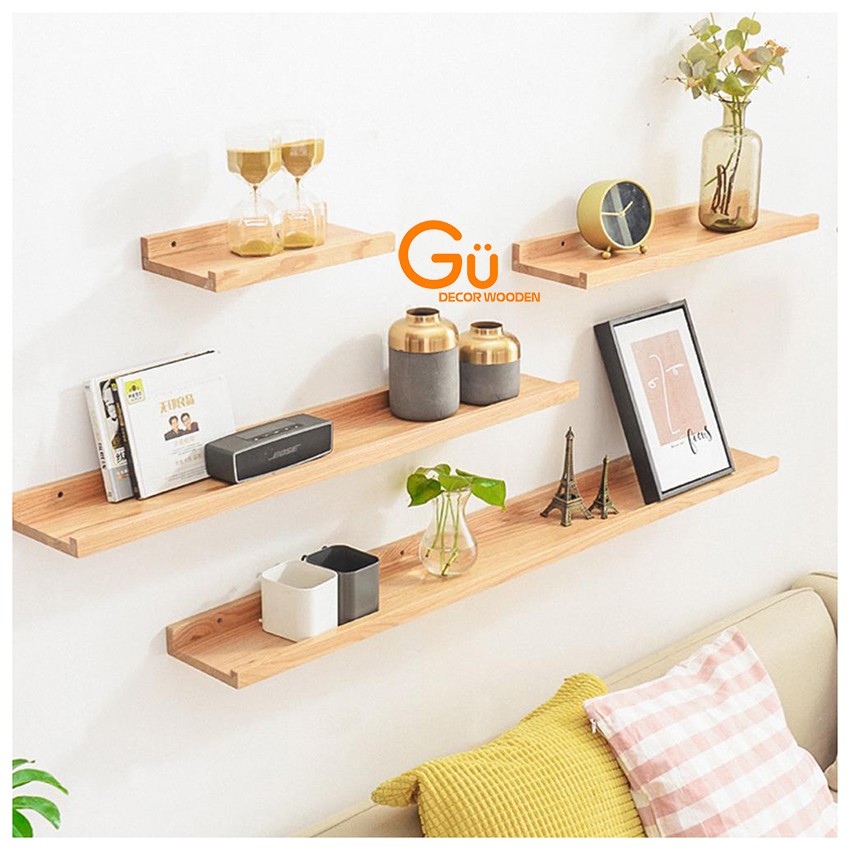 Kệ gỗ treo tường trang trí Kệ mỹ phẩm Kệ sách GU DECOR WOODEN kệ gỗ trang trí phòng ngủ