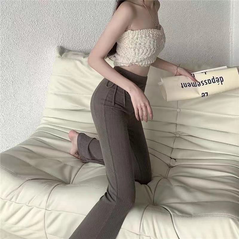 COZOK Quần dài ống rộng lưng cao thời trang cho nữ