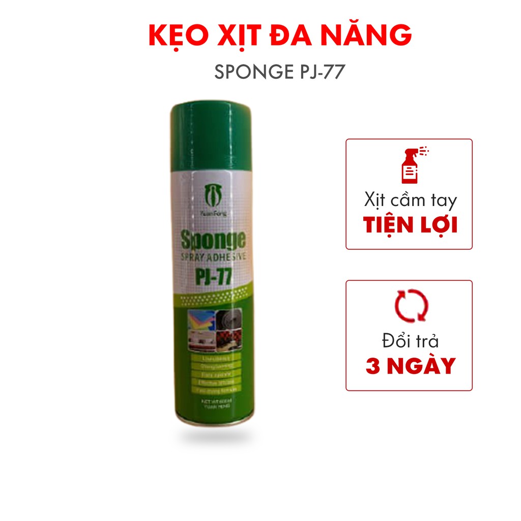 Keo xịt đa năng dán tường xốp SPONGE PJ-77 siêu dính tiện lợi - Trang Trí Hà Linh