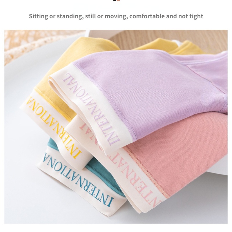 Quần Lót cotton Không Đường May Mềm Mại Màu Trơn Đơn Giản Thoáng Khí Thoải Mái Cho Nữ