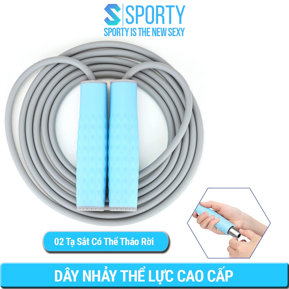 Dây nhảy thể lực 450g, dây nhảy giảm cân SPORTY TS88 cao cấp tập thể dục, thể thao, thể hình