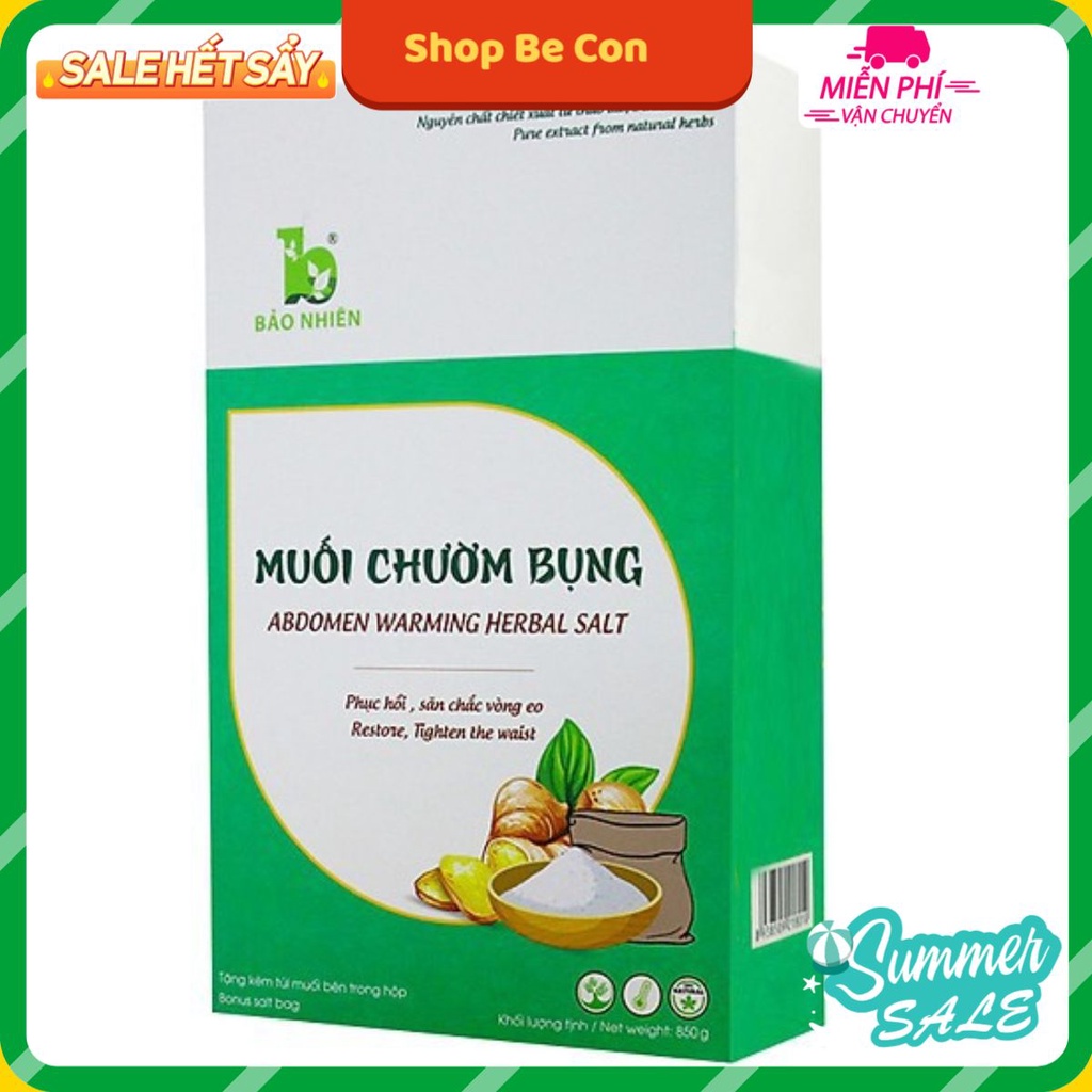 MUỐI CHƯỜM BỤNG BẢO NHIÊN 850g giúp Săn bụng – Giảm eo – Mờ rạn + Tặng kèm túi đựng muối trong mỗi hộp