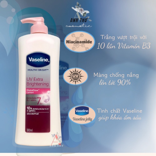 Sữa dưỡng thể trắng da Vaselin/dưỡng da toàn thân/chống nắng Vaseline/sữa dưỡng thể vaseline healthy white uv lightening