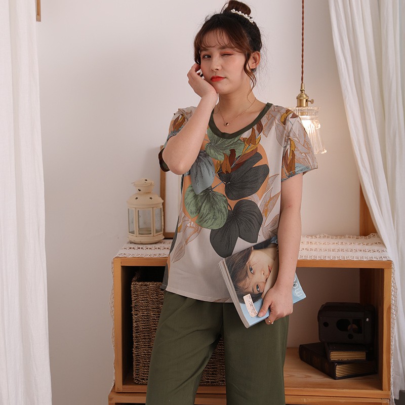 Pijama- Bộ Ngủ Nữ Đồ Bộ Mặc Nhà Cộc Lửng Dài Siêu Mát, Mềm Mại CLVT01
