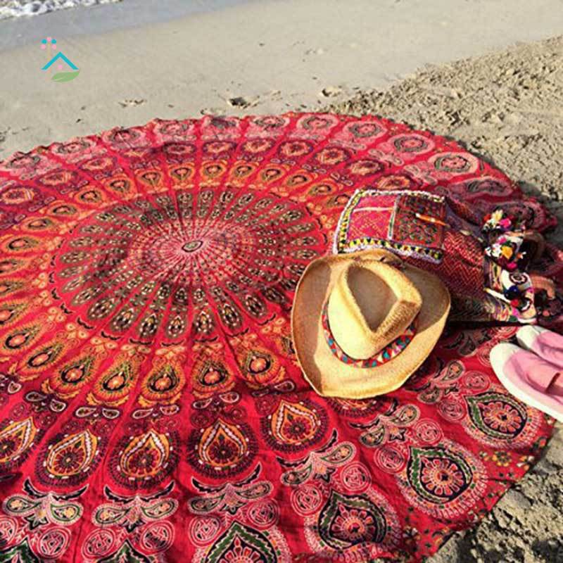 NU Round Mat Scarve Mandala Tapestry Beach Picnic Throw Rug Blanket Bohemia Grassplot Mats .vn