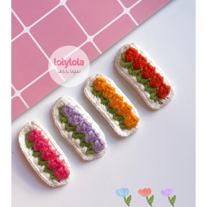 Kẹp tóc handmade hoa tulip 🌷