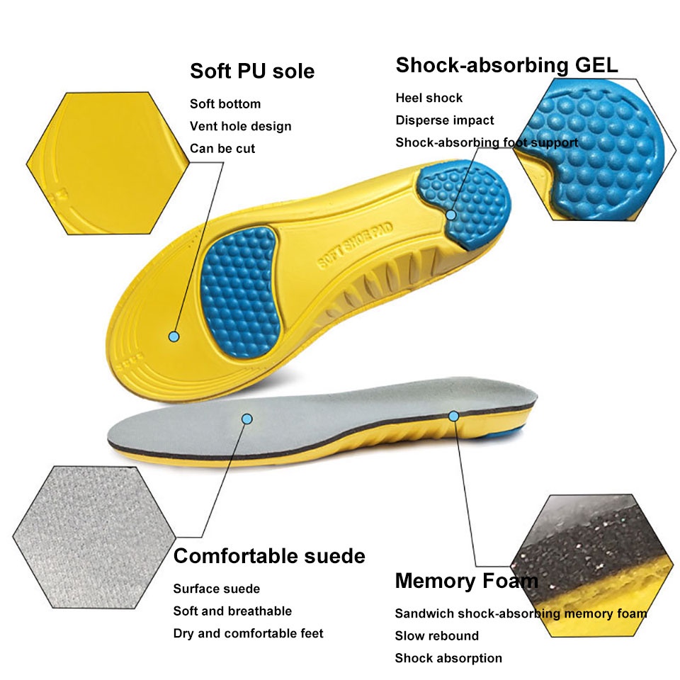Miếng Lót Giày Bằng Cao Su Non Thoáng Khí Khử Mùi Cho Nam Nữ