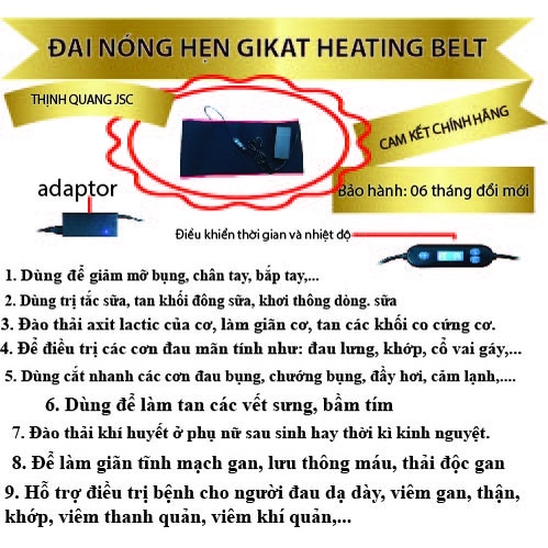 Đai ủ nóng điện giảm mỡ Thịnh Quang 12v, thiết kế chống giật, an toàn khi sử dụng