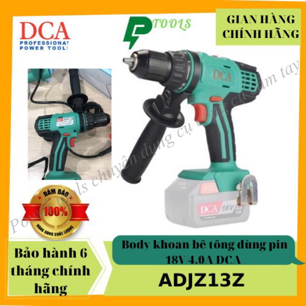 Body máy khoan bê tông dùng pin 18V DCA  ADJZ13Z , máy dùng pin cầm tay , đầu khoan tối đa 13mm , tốc độ đập 0-36000v/ph