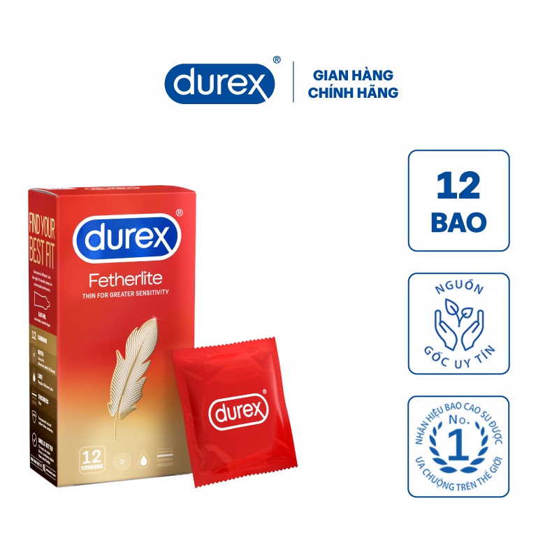 Bao cao su Durex Fetherlite Kéo Dài Thời Gian 12 Bao