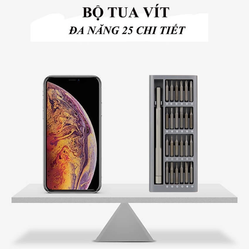 Bộ tua vít đa năng mini 24 đầu bỏ túi , tô vít đa năng sửa chữa điện thoại làm từ thép không gỉ cao cấp