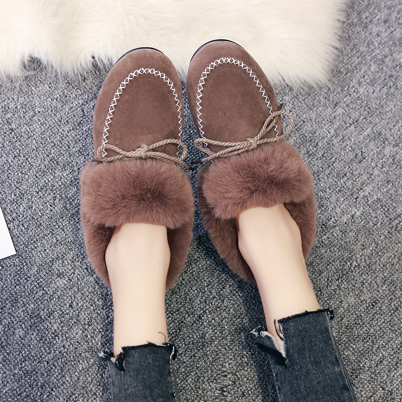 Giày Bốt Lót Nhung Cotton Đế Bằng Mũi Tròn Phối Lông Ấm Áp Kiểu Hàn Quốc Thời Trang Mùa Đông 2020 Mới Cho Nữ | BigBuy360 - bigbuy360.vn