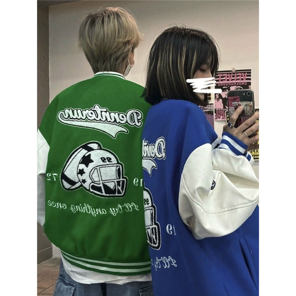 Áo Khoác DE Dáng Rộng Bomber Nam Nữ Unisex Dày Dặn Bo Tay Bồng Chất Nỉ Dày Đẹp