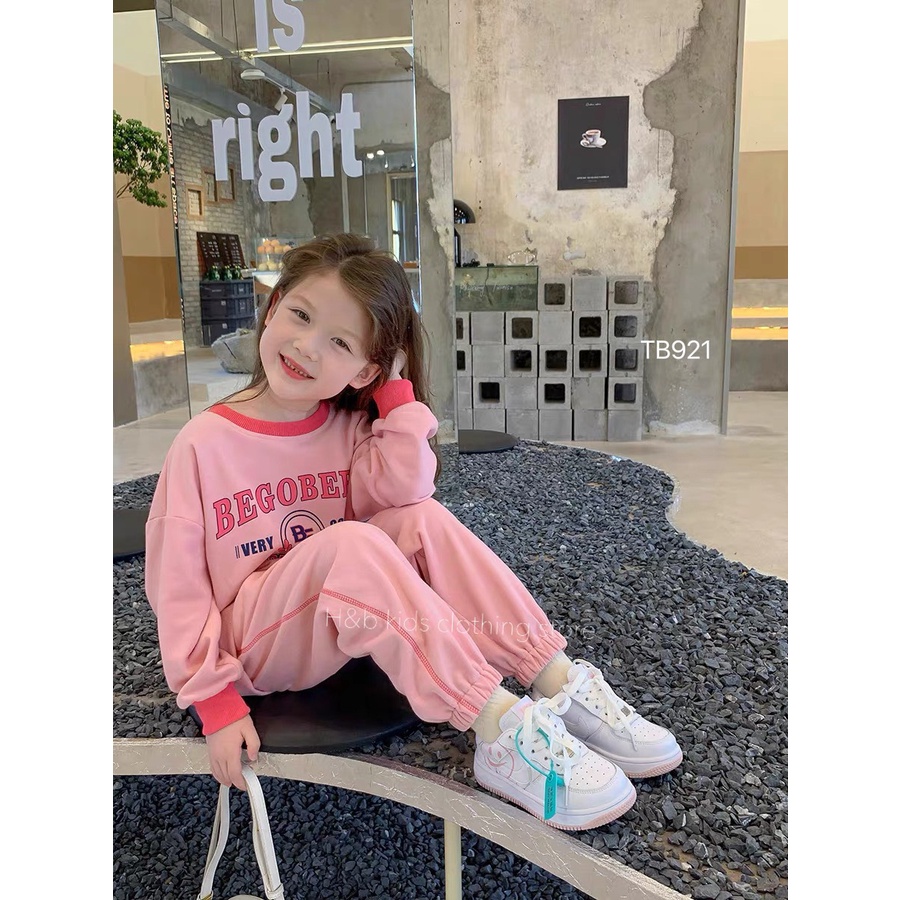 Bộ Nỉ Da Cá Cho Bé Gái - Bộ Thu Đông Dài Tay Sành Điệu DOBO054