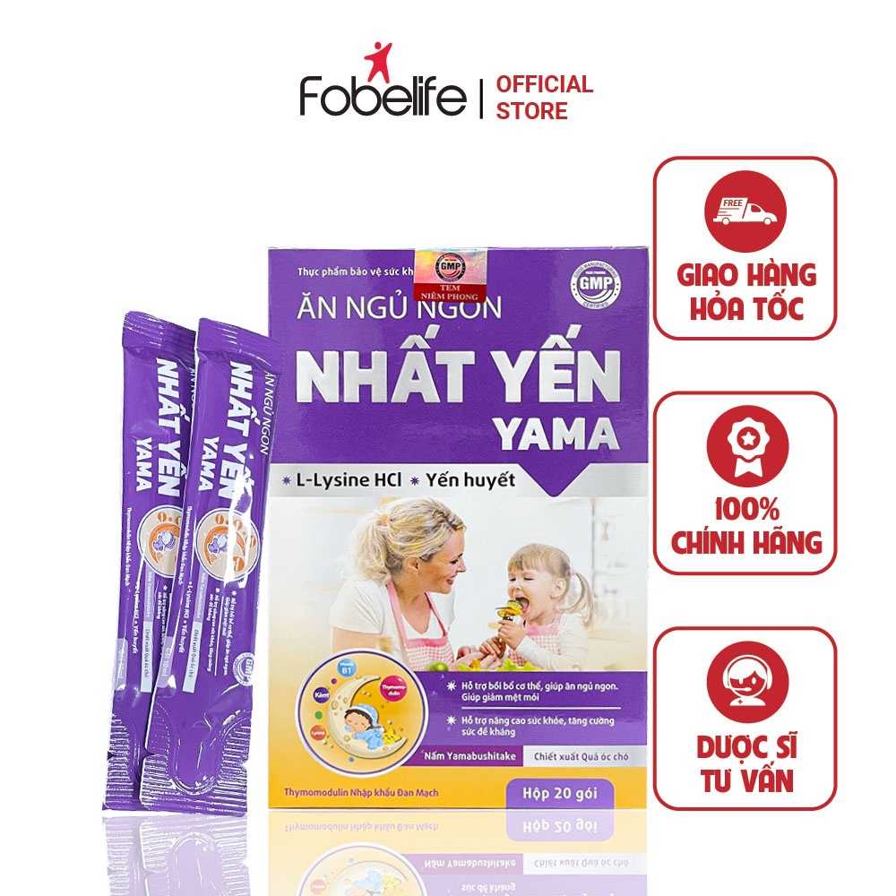 Gói Uống Ăn Ngủ Ngon Nhất Yến YaMa Fobe Hộp 20 gói