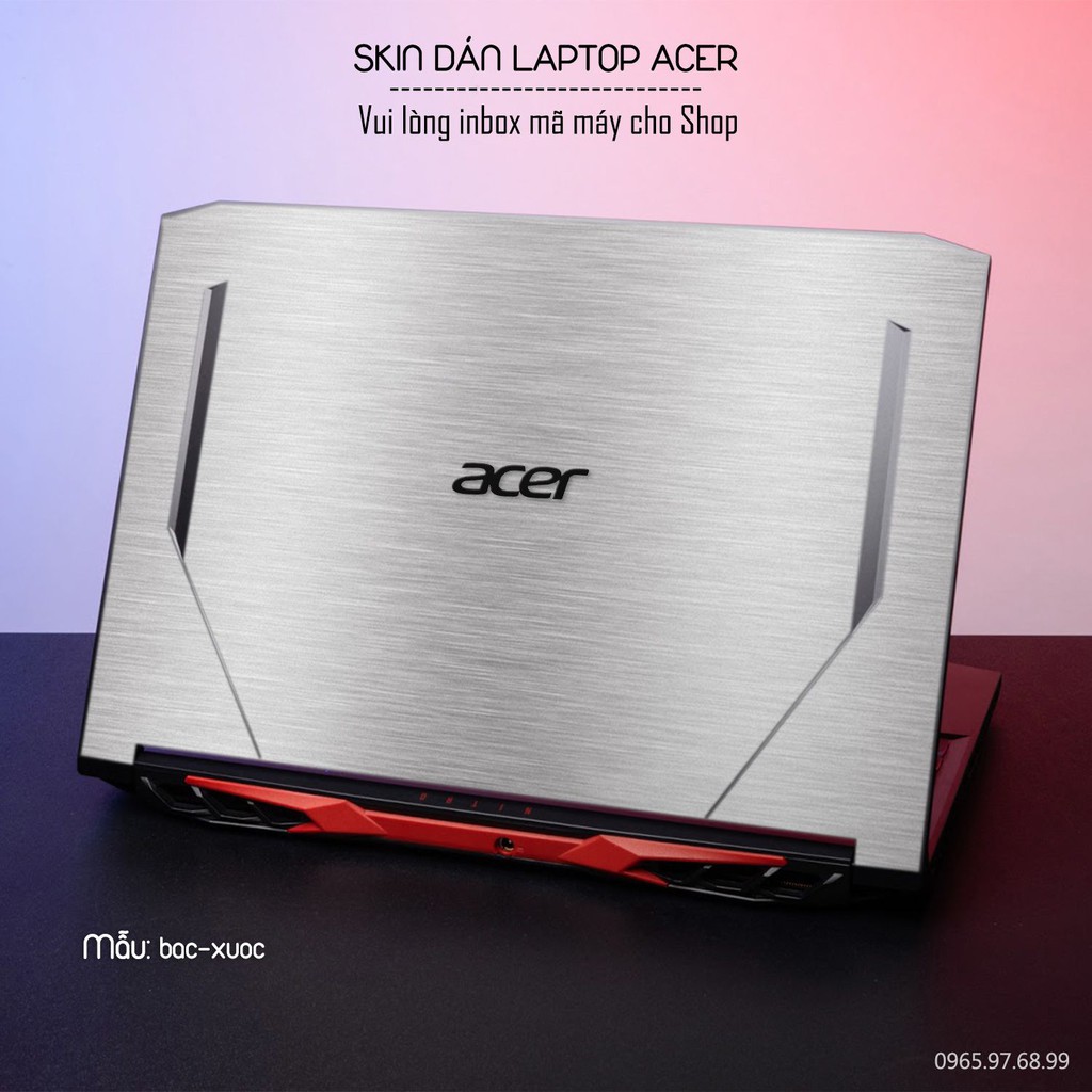 Skin dán Laptop Acer màu bạc xước (inbox mã máy cho Shop)