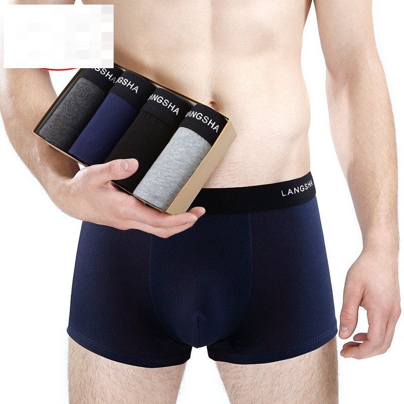 H7061-4 hộp quần lót boxer nam 4 chiếc chất cottom kháng khuẩn hàng nhập