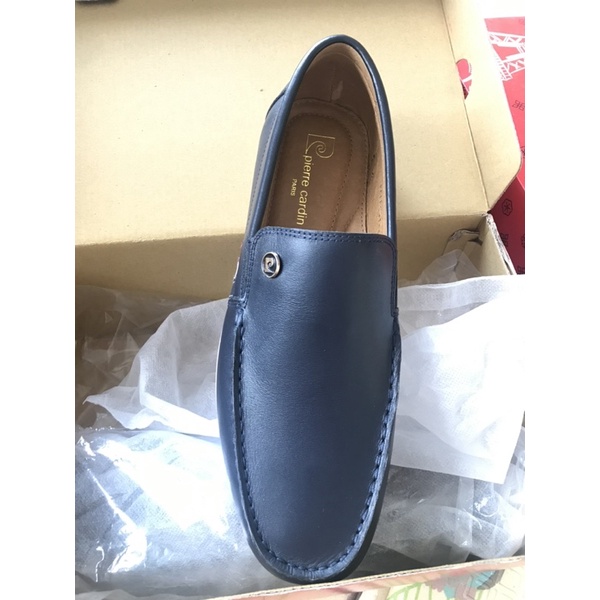 Giầy nam xuất Pháp Pierre Cardin - da thật - Giầy mọi màu xanh