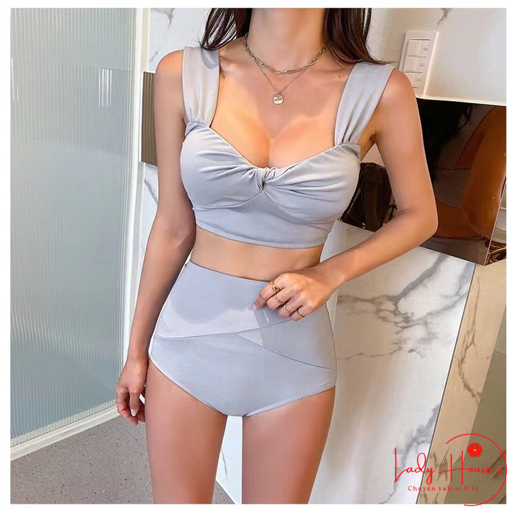 BIKINI Đi Biển 2 Mảnh Dáng Chuẩn Áo Sẵn Mút Lót Ngực Chất Liệu Vải Dày Dặn Cao Cấp Đủ Size M-L-XL