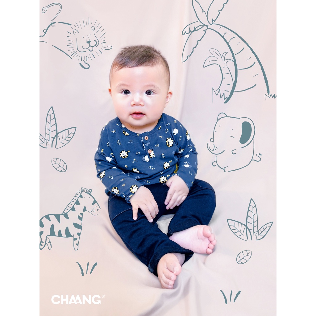 Chaang Áo dài tay cho bé trai, bé gái chất cotton dành cho bé từ 3 tháng đến 5 tuổi AW2021