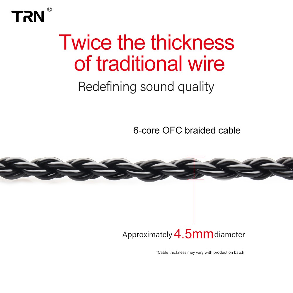 Cáp tai nghe HIFI TRN A3 6 lõi bện mạ bạc kết nối MMCX/2Pin cho TRN V90 V10/V20/V60 V30 V80 IM1 IM2 X6 TFZ