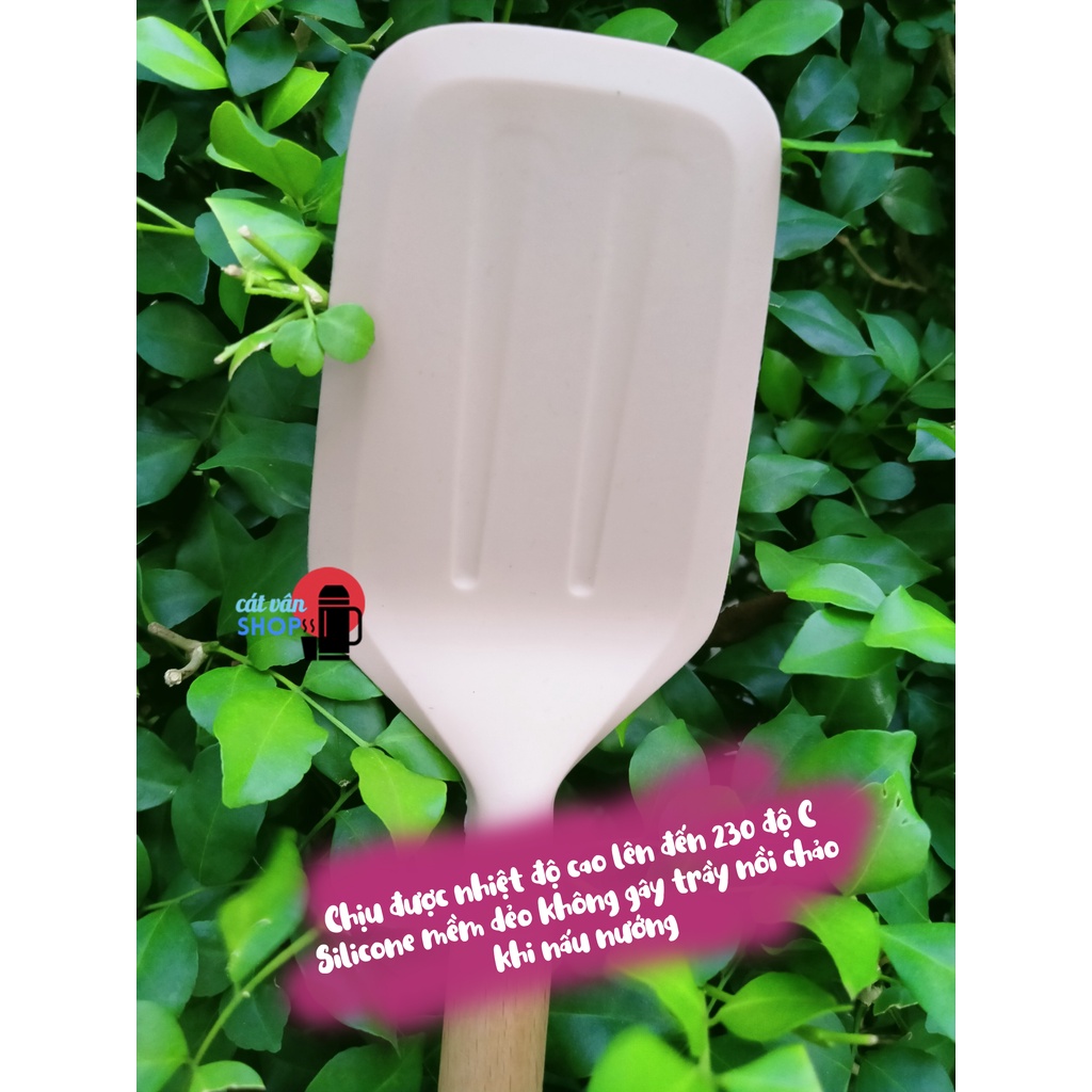 Dụng cụ bếp silicone Lock&Lock cán gỗ sồi muôi múc canh CKT228 Xẻng xào CKT229 Nghiền khoai tây CKT430