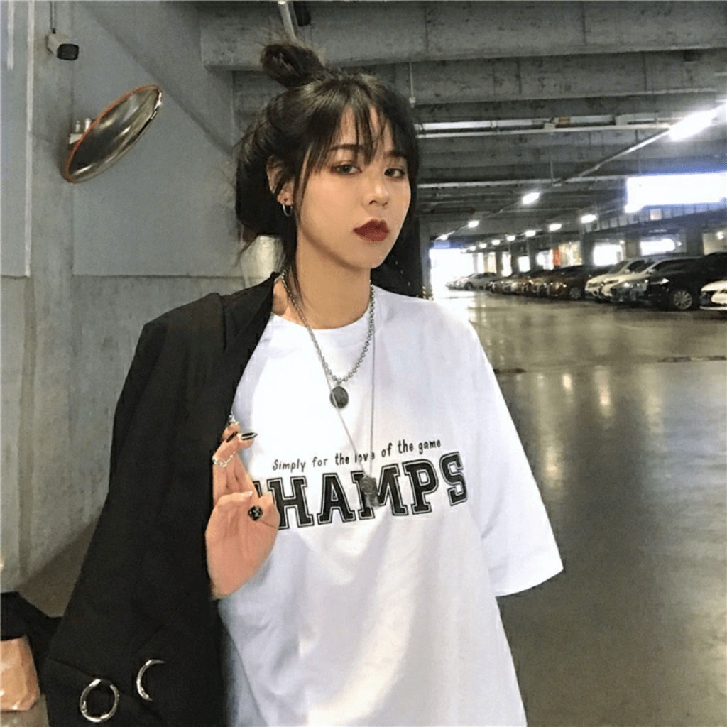 Áo Thun Nữ Form Rộng Tay Lỡ CHAMP Chất Vải Siêu Mịn - ĐĂNG QUANG FASHION