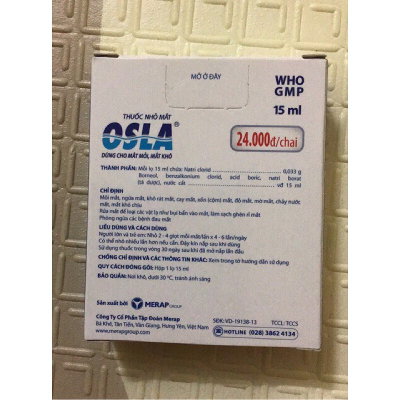 nhỏ mắt OSLA giảm mỏi mắt, khỏi mắt. | BigBuy360 - bigbuy360.vn