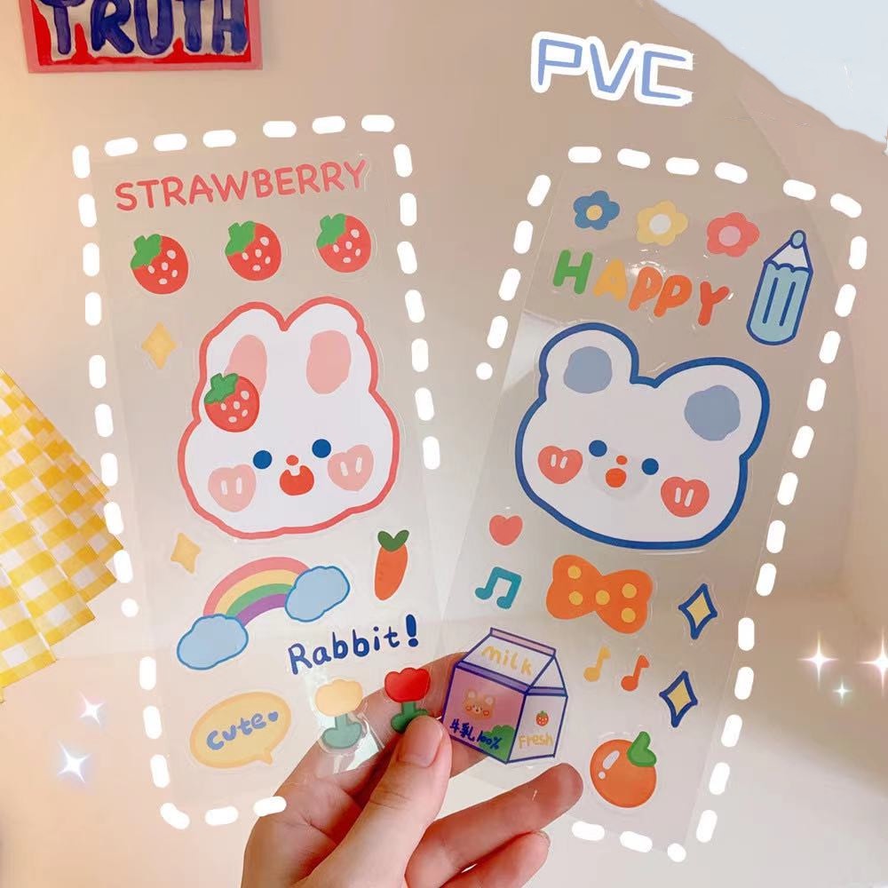 Miếng Dán Trang Trí Sổ Tay Bằng PVC Thiết Kế Dễ Thương Dành Cho Nữ